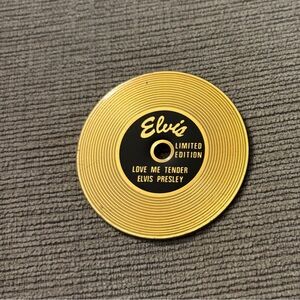 Vintage Elvis Gold Vinyl Record Fridge Magnet